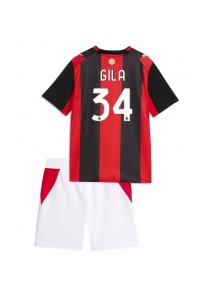 AC Milan Mario Gila #34 Babyklær Hjemme Fotballdrakt til barn 2026-27 Korte ermer (+ Korte bukser)
